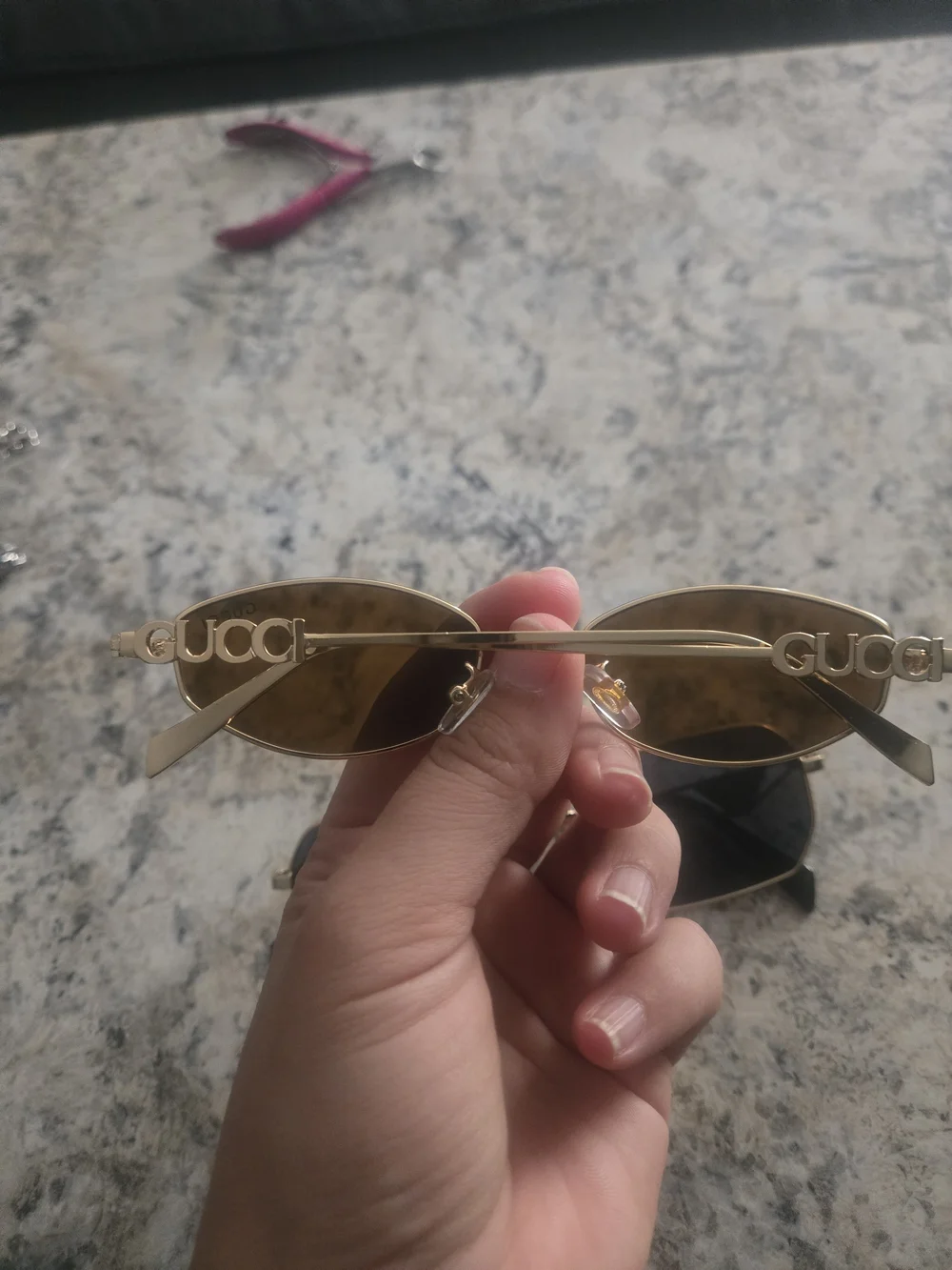 Gucci And PRADA Women’s Gold Frame Sunglasses - Brown Lenses